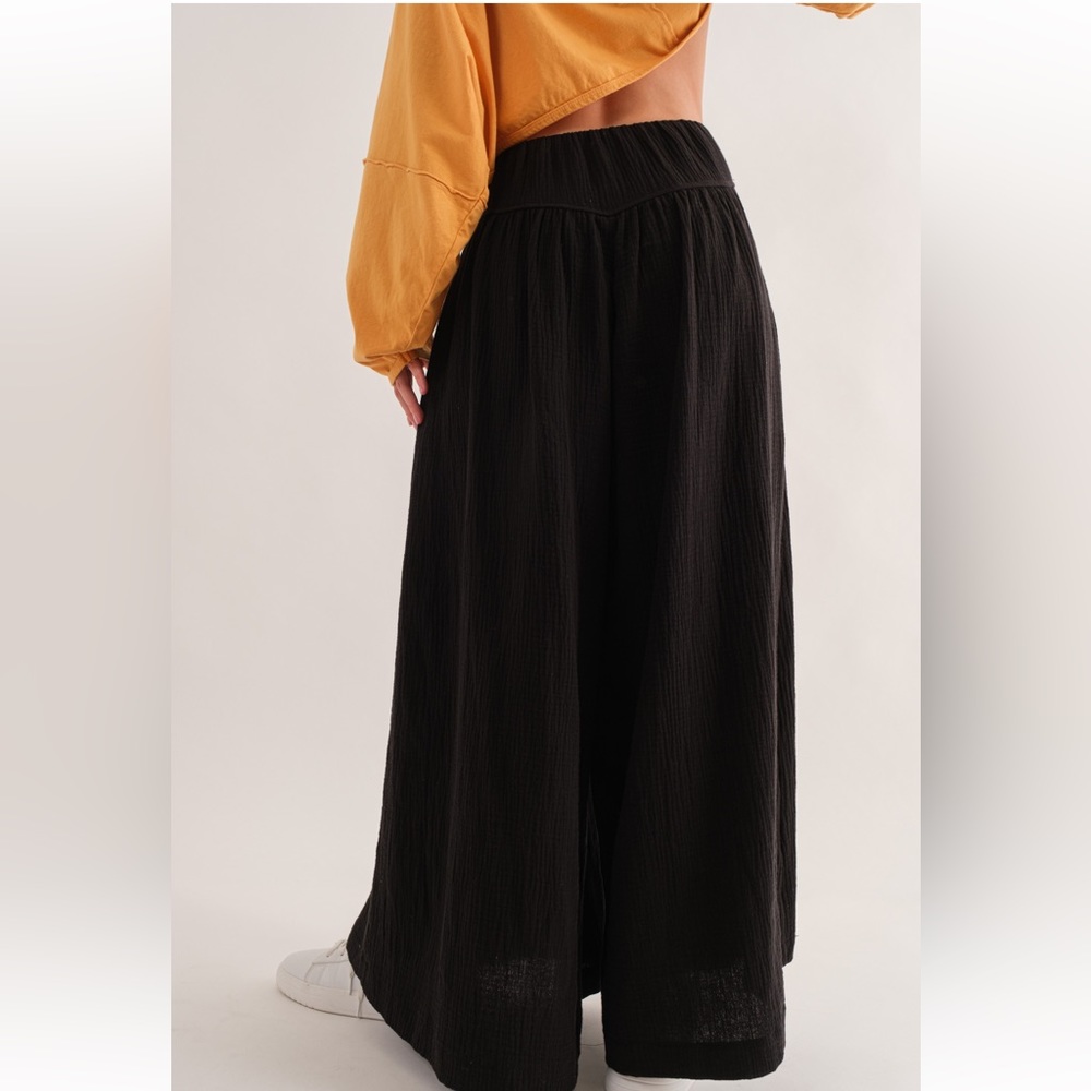 31 Gauze Shirring Detailed Wide Pants - Picture 4 of 6